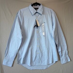 Tommy Hilfiger Mens Button Down Oxford Shirt M Blue Formal Preppy Custom Fit